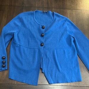 Blue Women's Jacket with Black Buttons